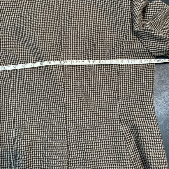 Talbots wool blazer brown/tan excellent condition checkered tweed size 10  - Picture 10 of 11